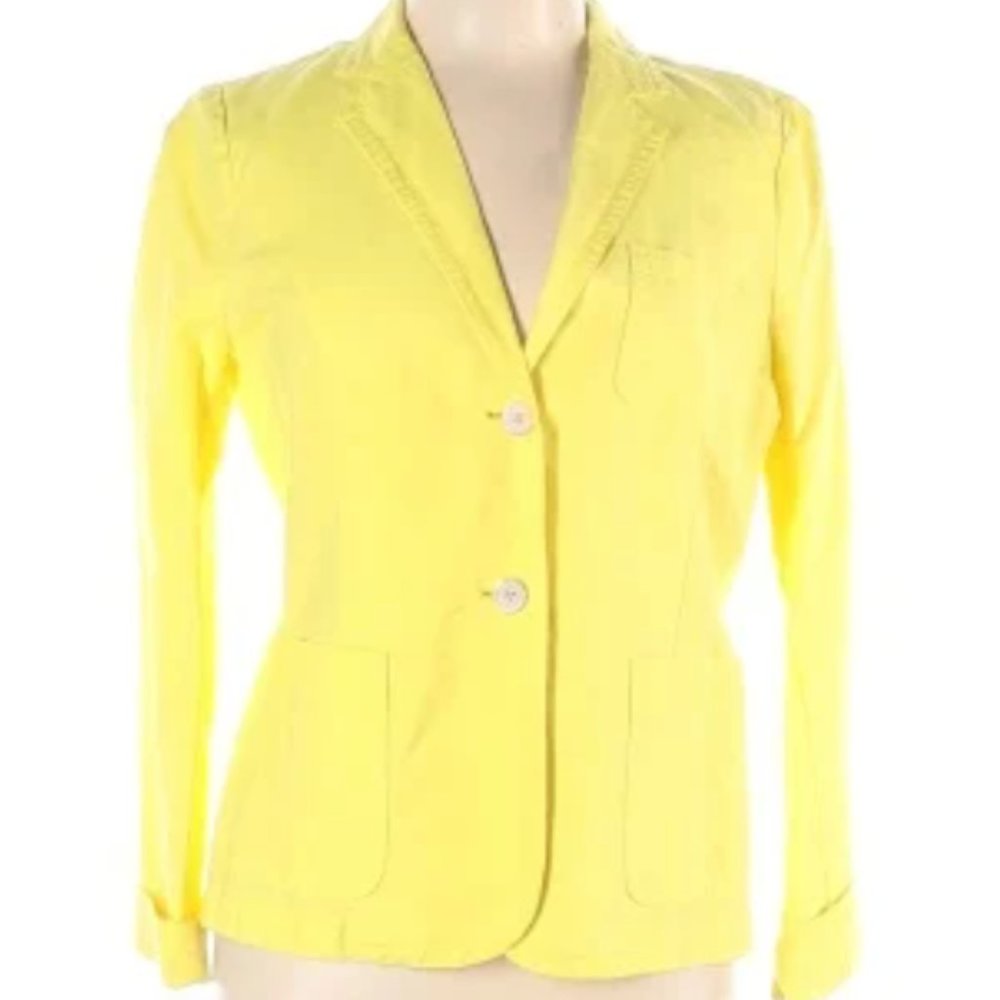 NWT // J.Crew Yellow Linen & Cotton Blazer